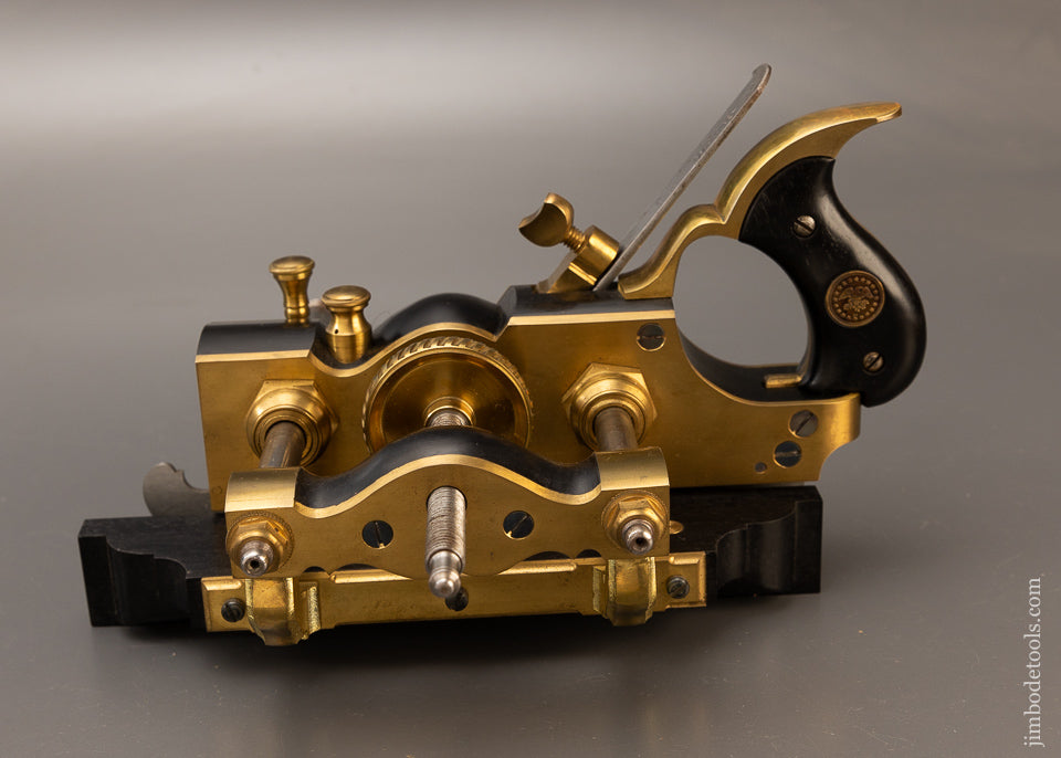 Phenomenal! Brass & Ebony Plow Plane by JIM LEAMY - EXCELSIOR 110658