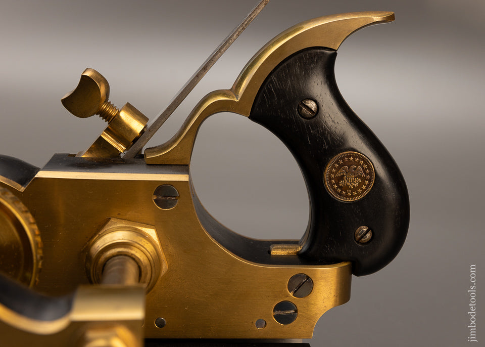 Phenomenal! Brass & Ebony Plow Plane by JIM LEAMY - EXCELSIOR 110658