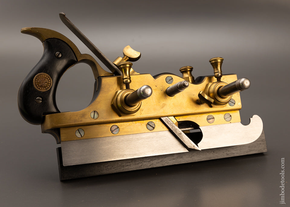 Phenomenal! Brass & Ebony Plow Plane by JIM LEAMY - EXCELSIOR 110658