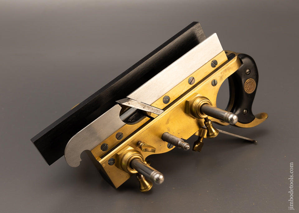 Phenomenal! Brass & Ebony Plow Plane by JIM LEAMY - EXCELSIOR 110658