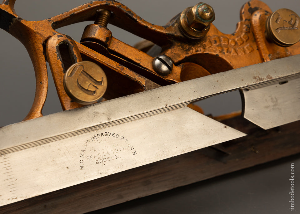 Golden M.C. MAYO’S IMPROVED PATENT Plow Plane with 22 Original Irons - EXCELSIOR 110688