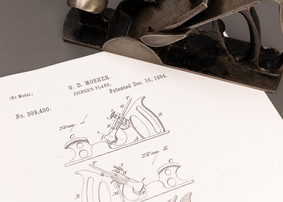 Very Rare 7 1/4 Inch MOSHER PATENT Smooth Plane by BIRMINGHAM PLANE CO. No. 2 Size - EXCELSIOR 110711