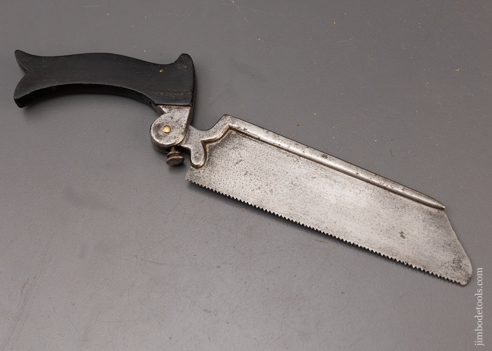 Civil War Era Pre-Sterilization Folding Amputation Saw with Ebony Handle - EXCELSIOR 110805