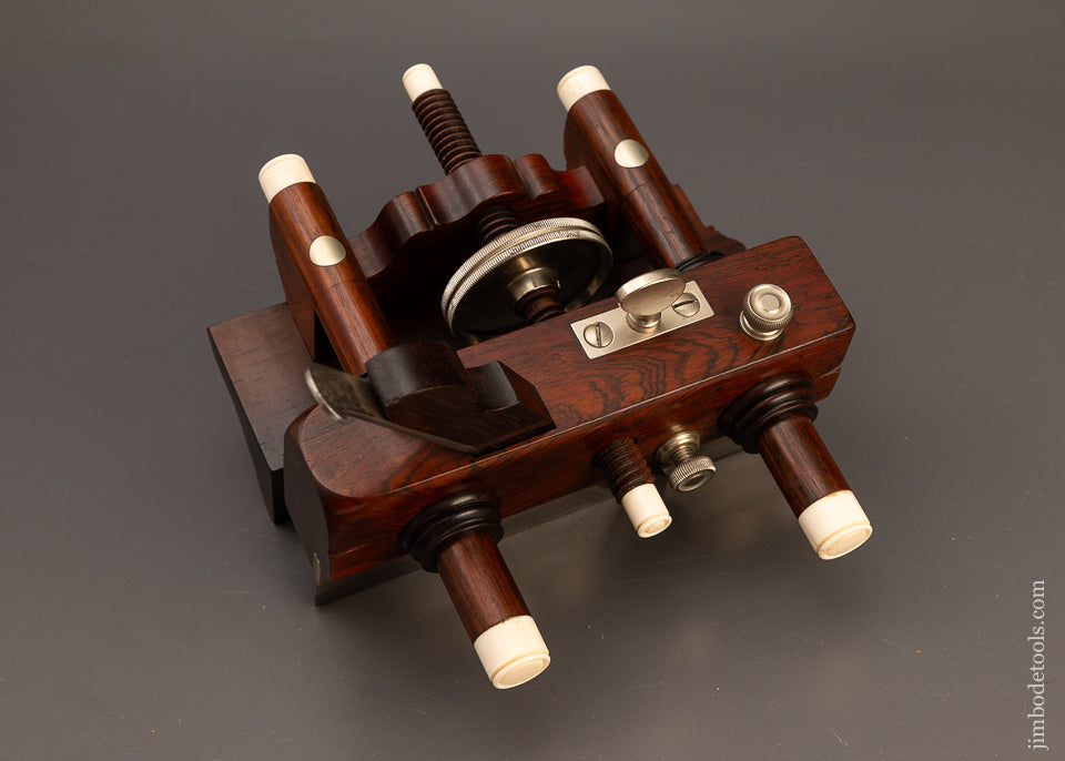 Stunning Brazillian Rosewood SANDUSKY CENTER WHEEL Plow Plane with German Silver Trim by JIM LEAMY - EXCELSIOR 110885