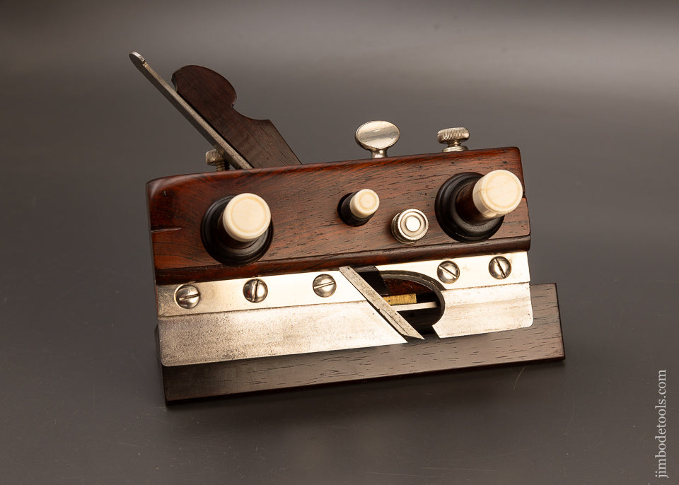 Stunning Brazillian Rosewood SANDUSKY CENTER WHEEL Plow Plane with German Silver Trim by JIM LEAMY - EXCELSIOR 110885