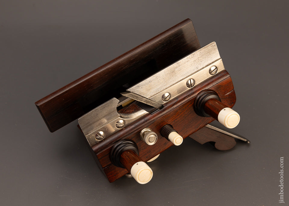 Stunning Brazillian Rosewood SANDUSKY CENTER WHEEL Plow Plane with German Silver Trim by JIM LEAMY - EXCELSIOR 110885