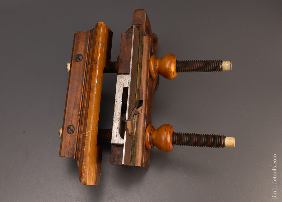 Rare & Fine Fancy Solid Applewood Plow Plane by SCHAEFFER & COB CINCINNATI - EXCELSIOR 111080