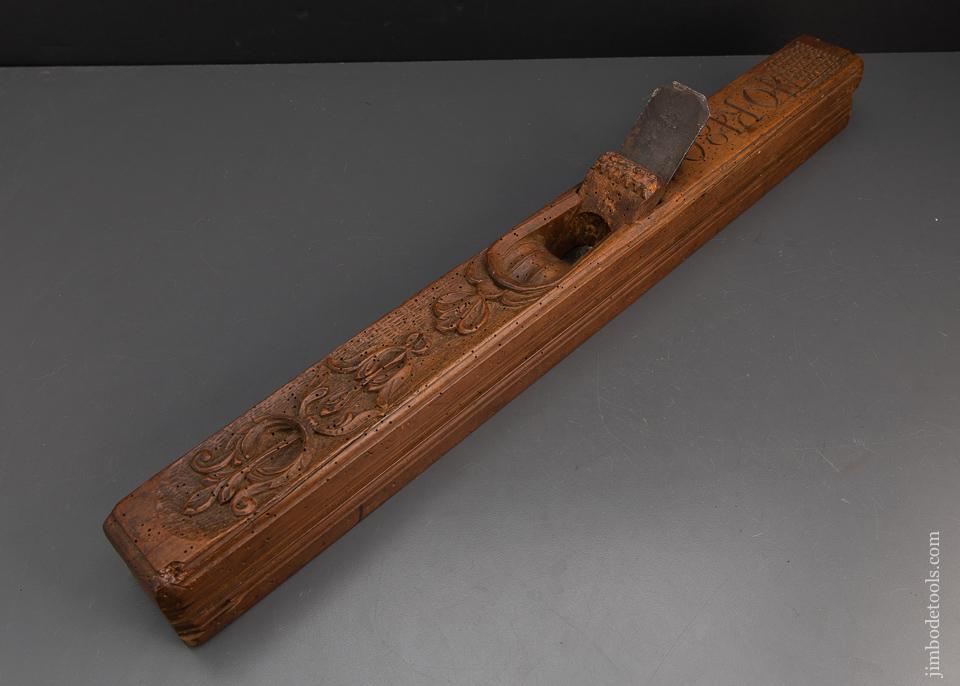 Amazing! DATED 1804 Carved Jointer Plane - EXCALIBUR 129