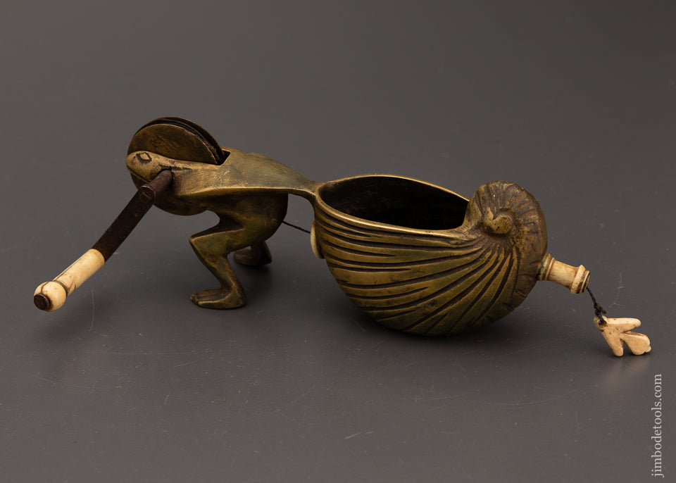 Exquisite Brass & Bone Japanese Sumitsubo ( Ink Line ) - EXCELSIOR 50141