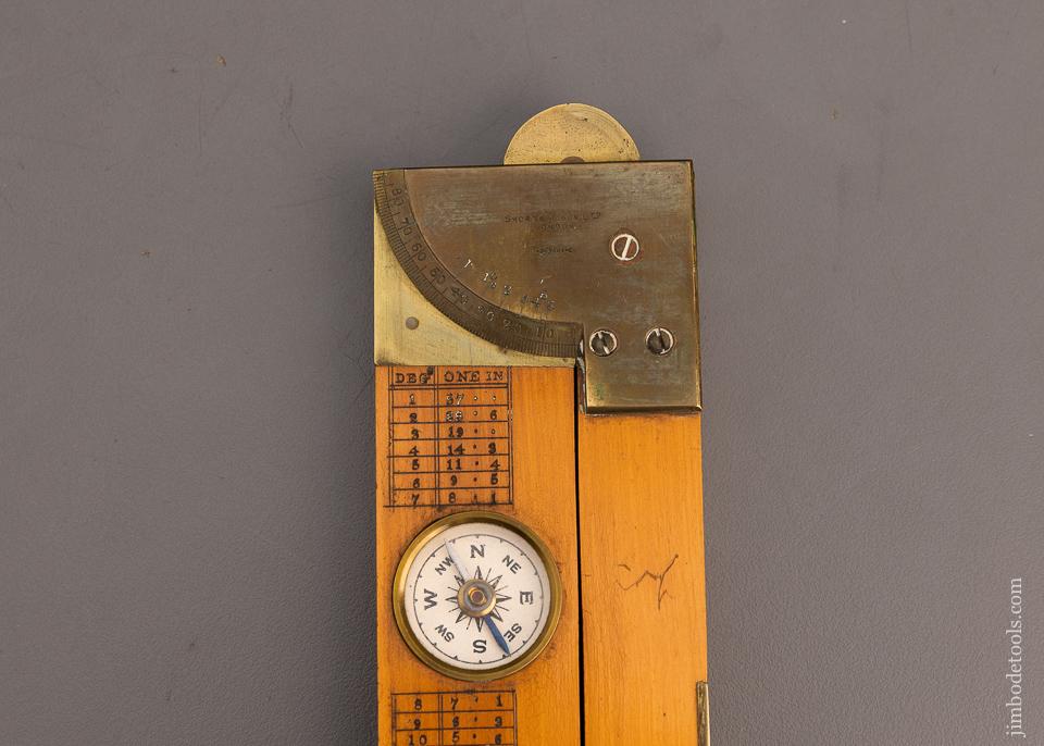 SHORT & MASON LTD. LONDON 12 inch Clinometer in Original Leather Case - EXCELSIOR 53165
