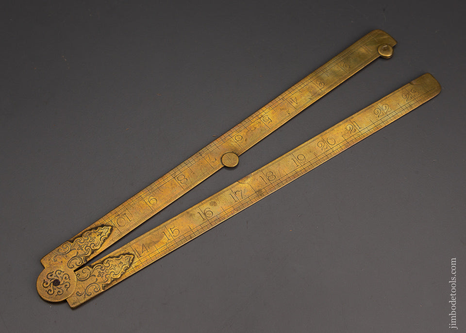 Gorgeous Brass Rule with Ornate Joint - EXCELSIOR 56734