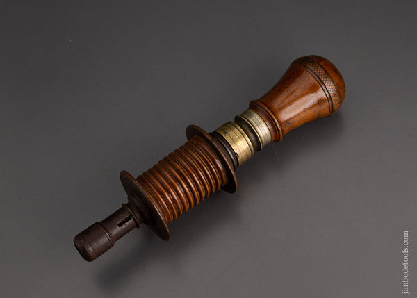 Beautiful Boxwood, Brass, and German Silver Italian Bow Drill - EXCELSIOR 56995
