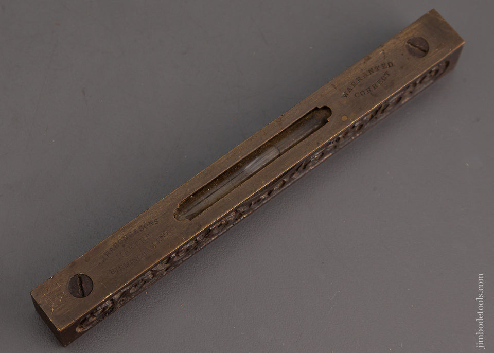 6 inch Ornate RABONE Iron & Brass Level - EXCELSIOR 65892