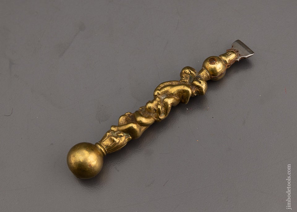 Ornate Figural Brass Button Hole Chisel With 3 Cherubs - 74861U – Jim ...