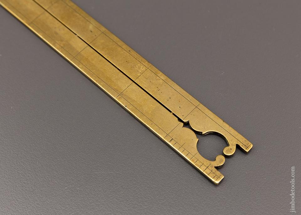 Lovely 17th Century Ornate 6 x 6 1/2inch Brass Folding Square - EXCELSIOR 75353