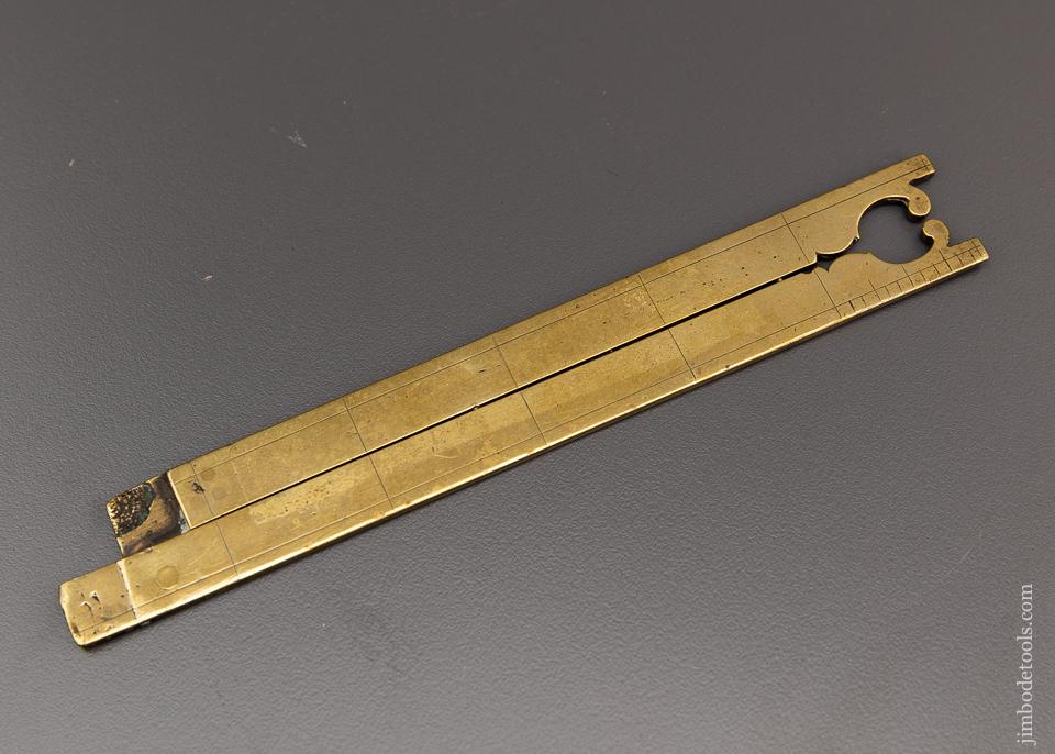 Lovely 17th Century Ornate 6 x 6 1/2inch Brass Folding Square - EXCELSIOR 75353