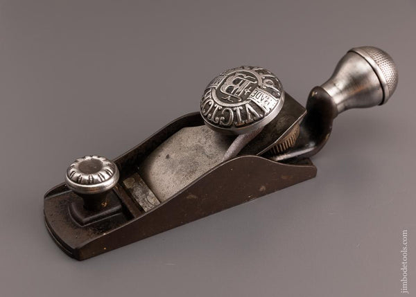  FINE and Rare! BAILEY VICTOR No. 1 1/4 Block Plane with Iron Tail Handle - EXCSELSIOR 92769