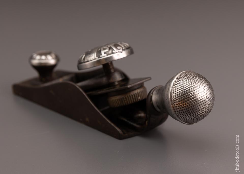  FINE and Rare! BAILEY VICTOR No. 1 1/4 Block Plane with Iron Tail Handle - EXCSELSIOR 92769