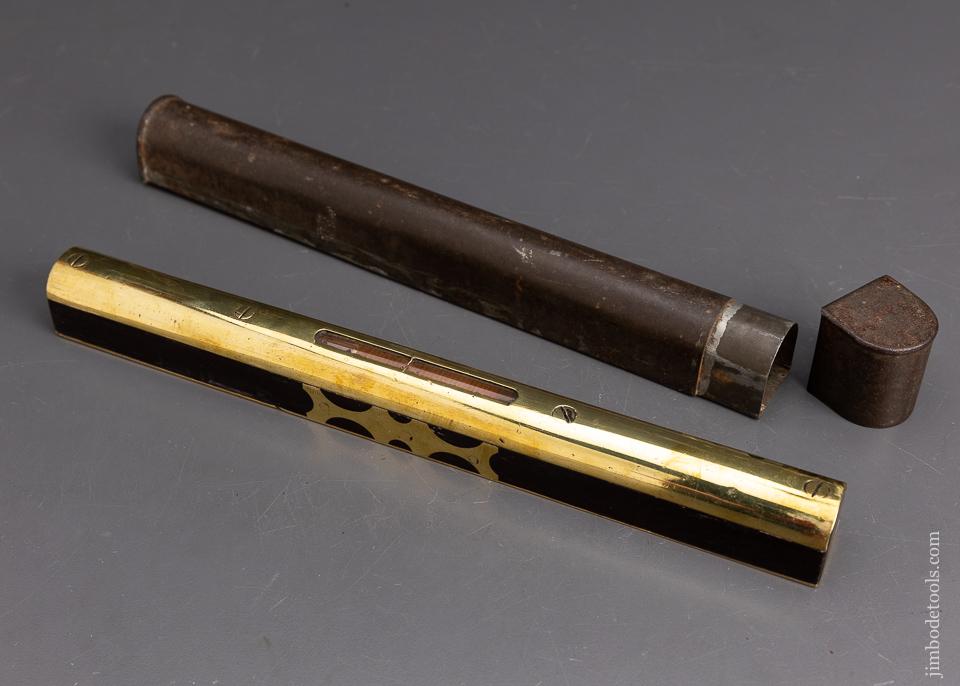 J. HARGREAVES 12 inch Stunning Ebony and Brass Level Original Case - EXCELSIOR 95399