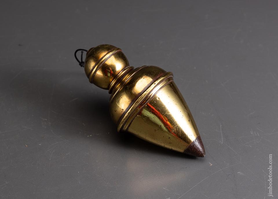 Gorgeous 2 1/4 pound Early Brass Plumb Bob - EXCELSIOR 95631