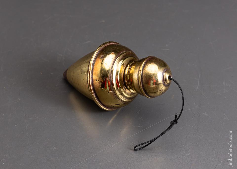 Gorgeous 2 1/4 pound Early Brass Plumb Bob - EXCELSIOR 95631