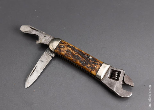 Rare CATTARAUGUS Wrench Knife Combination Tool - EXCELSIOR 95906