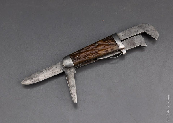 Fine CATTARAUGUS Combination Tool Wrench Knife - EXCELSIOR 95942