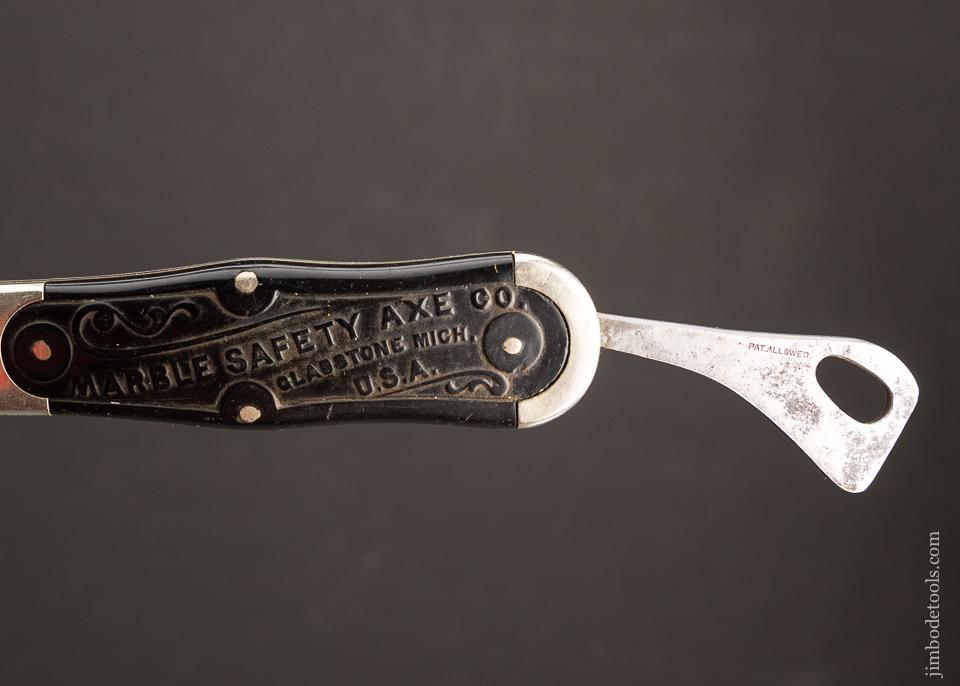 Vintage MARBLE SAFETY AXE CO. Knife with Dog and Deer Scales - EXCELSIOR 95953