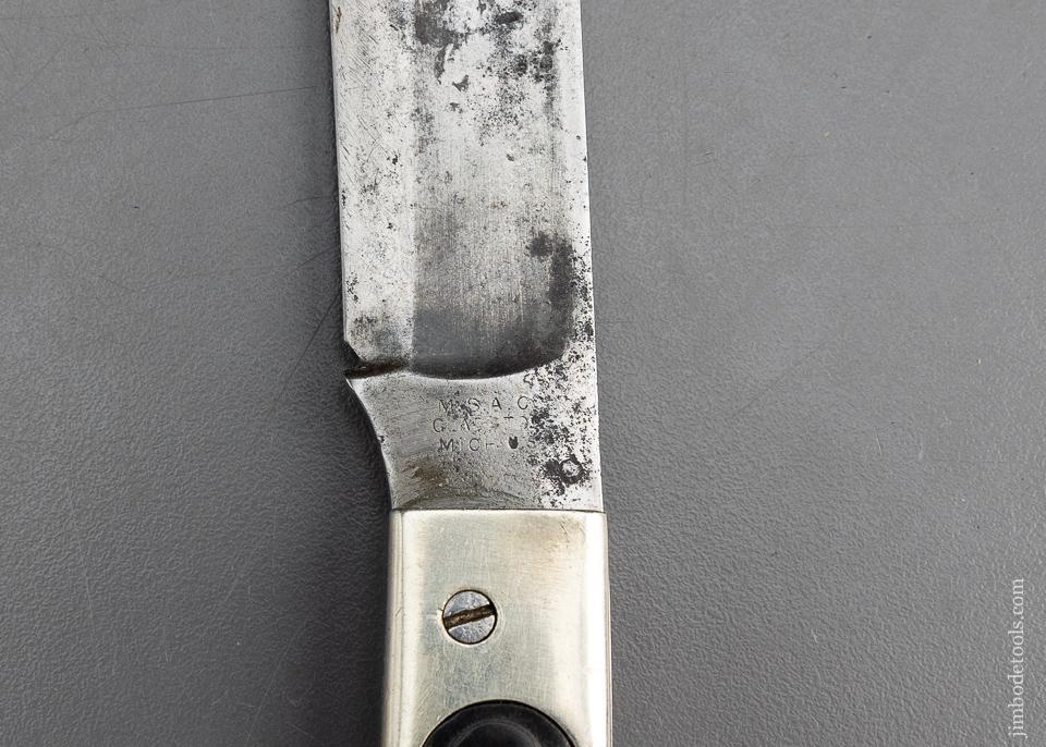 Vintage MARBLE SAFETY AXE CO. Knife with Dog and Deer Scales - EXCELSIOR 95953