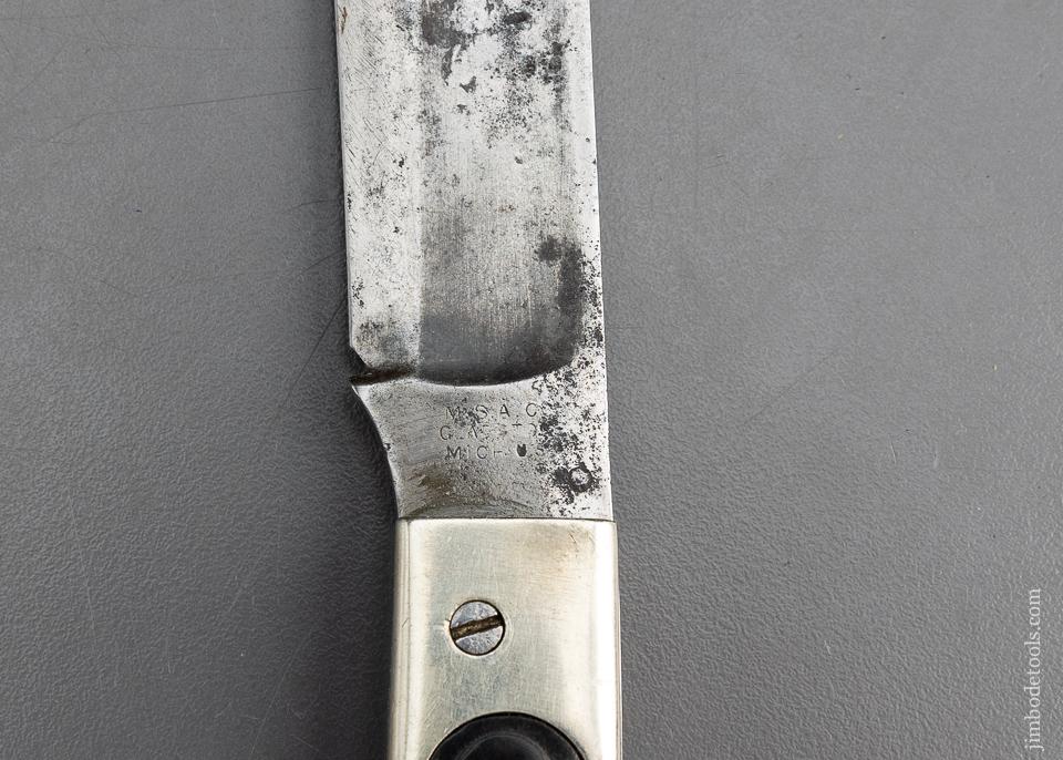 Vintage MARBLE SAFETY AXE CO. Knife with Dog and Deer Scales - EXCELSIOR 95953