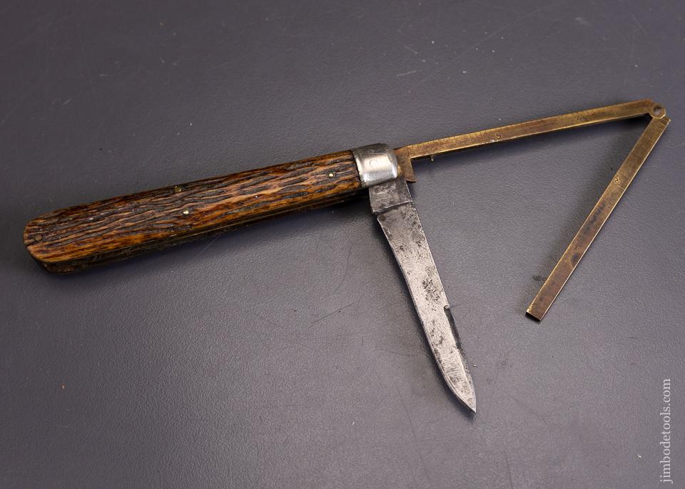 Rare Patented Knife Folding Rule Combination Tool APRIL 21, 1868 GEO. WOLSTENHOLM - EXCELSIOR 95959