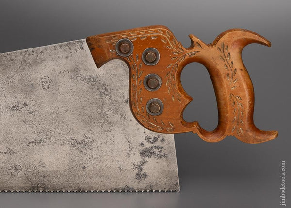 Drop Dead Stunning DISSTON No. 12 London Spring Hand Saw with Conical Nuts - EXCELSIOR 96509