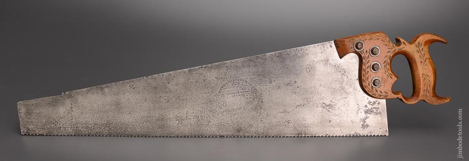 Drop Dead Stunning DISSTON No. 12 London Spring Hand Saw with Conical Nuts - EXCELSIOR 96509