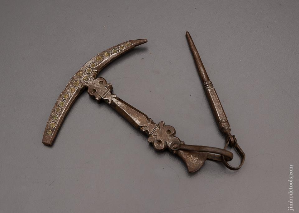 Stunning 18th Century Flint Knapping Hammer with Flash Hole Pick - EXCELSIOR 97974