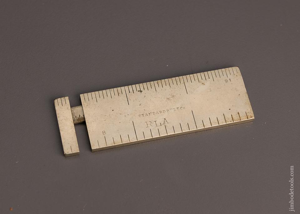 Very Rare STANDARD RULE CO. Solid German Silver Caliper Rule 3 Inch - EXCELSIOR 98322