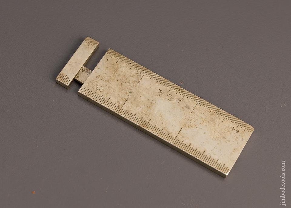 Very Rare STANDARD RULE CO. Solid German Silver Caliper Rule 3 Inch - EXCELSIOR 98322