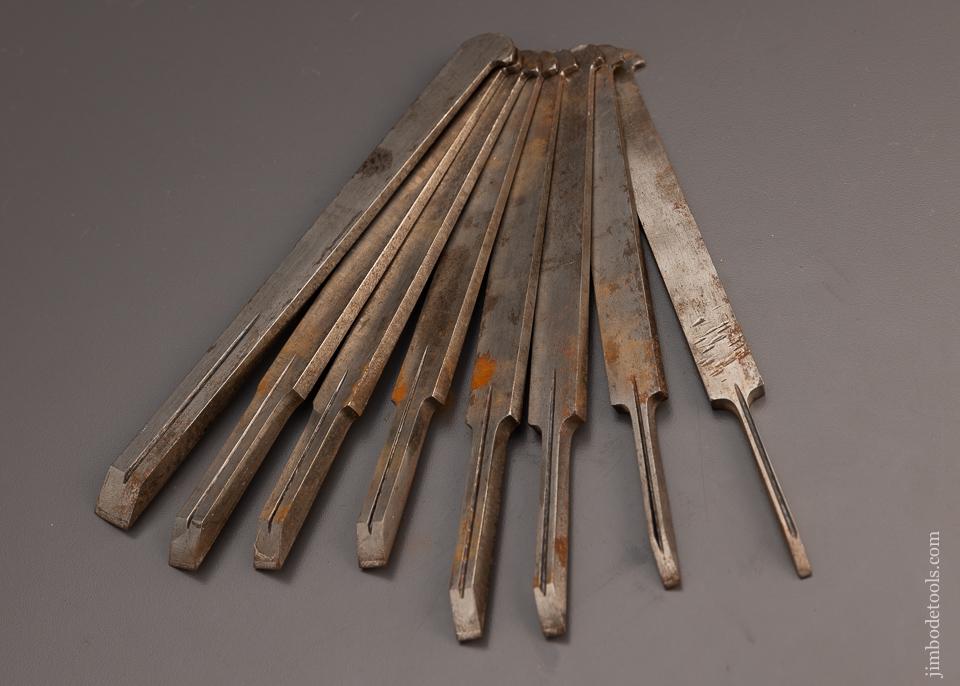 Complete Set of 8 Irons for SANDUSKY Center Wheel Plow Plane - EXCELSIOR 98443