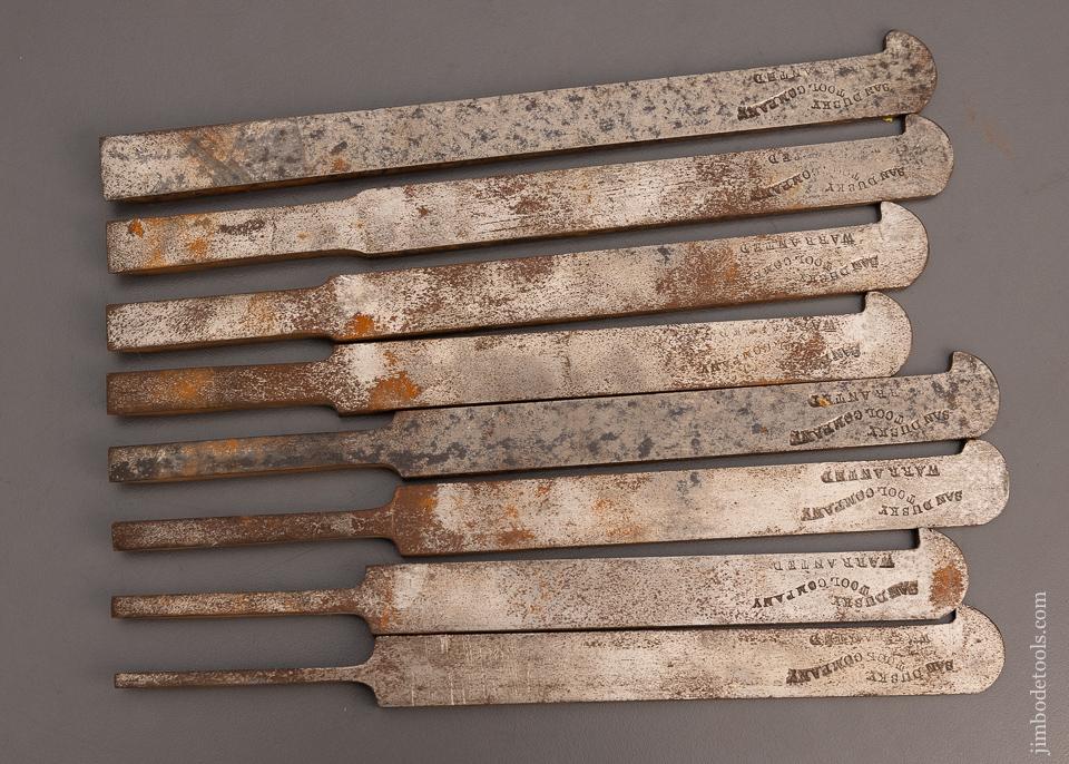 Complete Set of 8 Irons for SANDUSKY Center Wheel Plow Plane - EXCELSIOR 98443