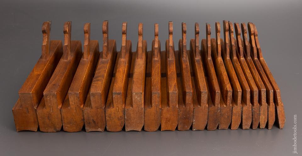 Phenomenal Crisp American Set of 18 Skewed Hollow & Round Planes by J.W. FARR 1832-52— EXCELSIOR 98461