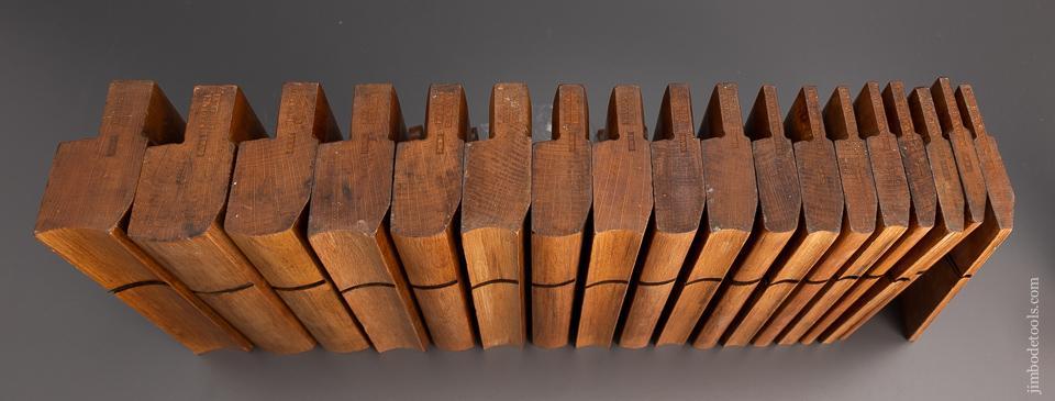 Phenomenal Crisp American Set of 18 Skewed Hollow & Round Planes by J.W. FARR 1832-52— EXCELSIOR 98461