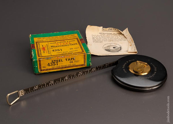 JOHN RABONE & SONS No. 4351 Steel Measuring Tape in Box - EXCELSIOR 98643