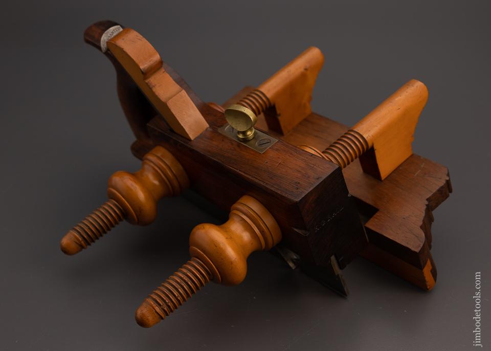 Spectacular Rosewood & Boxwood Handled Screw Arm Plow Plane - EXCELSIOR 98869