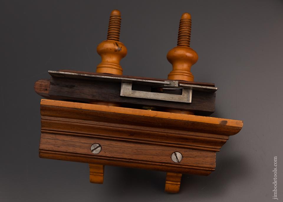Spectacular Rosewood & Boxwood Handled Screw Arm Plow Plane - EXCELSIOR 98869
