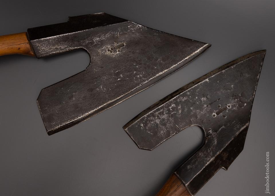 Unheard Of MATCHED PAIR 18th Century Pennsylvania Goose Wing Axes Right & Left by W. ADDAMS - EXCELSIOR 98940