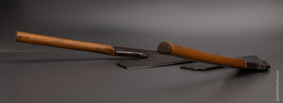 Unheard Of MATCHED PAIR 18th Century Pennsylvania Goose Wing Axes Right & Left by W. ADDAMS - EXCELSIOR 98940