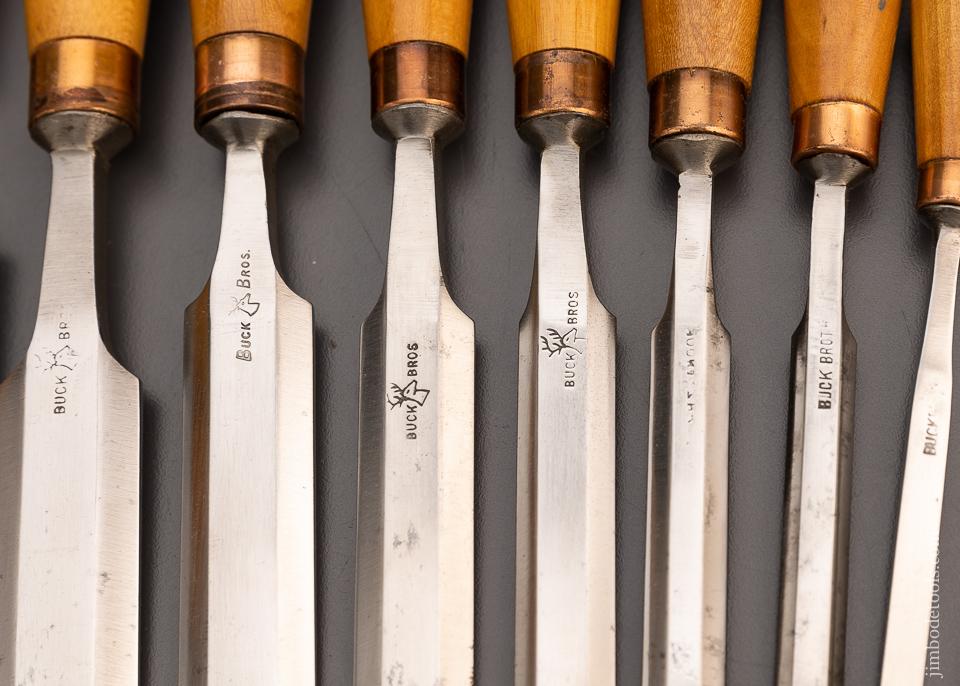 New Old Stock BUCK BROS. Bevel Edge Paring Chisel Set Mint in Box - EXCELSIOR 98960