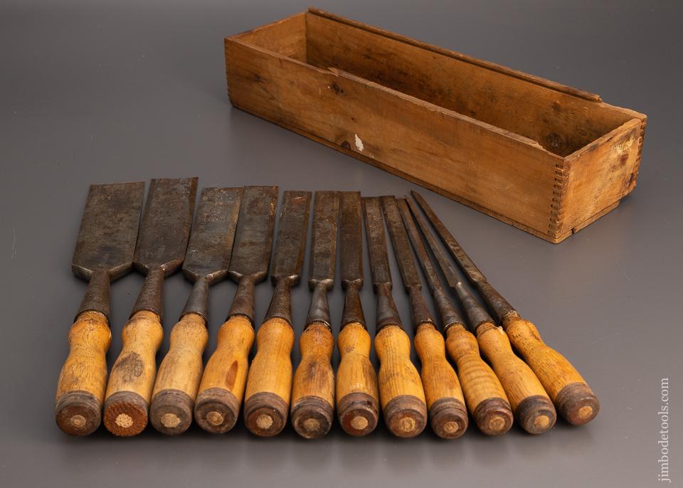 Phenomenal Complete Set of 12 T.H. WITHERBY Socket Firmer Chisels - EXCELSIOR 99339